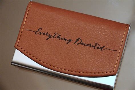 monogrammed leather business card holder